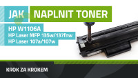 Návod na plnenie tonerov HP W1106A, HP Laser 107w/107a/MFP 135w/137fnw