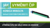 Ako vymeniť čip na valci Konica Minolta DR311 DR311K, bizhub C220/C280/C360