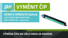 Ako vymeniť čip na valci Konica Minolta DR512 DR512K, bizhub C224/C284/C364/C454/C554