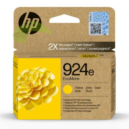 HP 4K0U9NE, HP 924e originálna náplň žltá, OfficeJet Pro 8122e/8124e/8132e/8134e/8135e