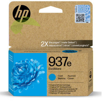 HP 4S6W6NE, HP 937e originálna náplň cyan, OfficeJet Pro 9110b/9120b/9120e/9125e/9130b/9720e