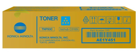 Konica Minolta TNP93C, TNP-93C, AE1Y451 originálny cyan toner, bizhub C3100i